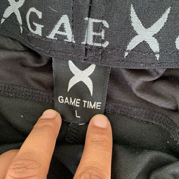 GAME TIME Gray Sweatpants Men Large Drawstring Cuffed Lounge Training Gym Casual - Picture 5 of 8